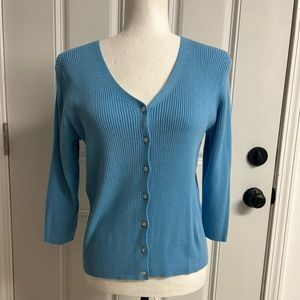 Casual Corner Annex Caribbean Blue Cardigan Medium